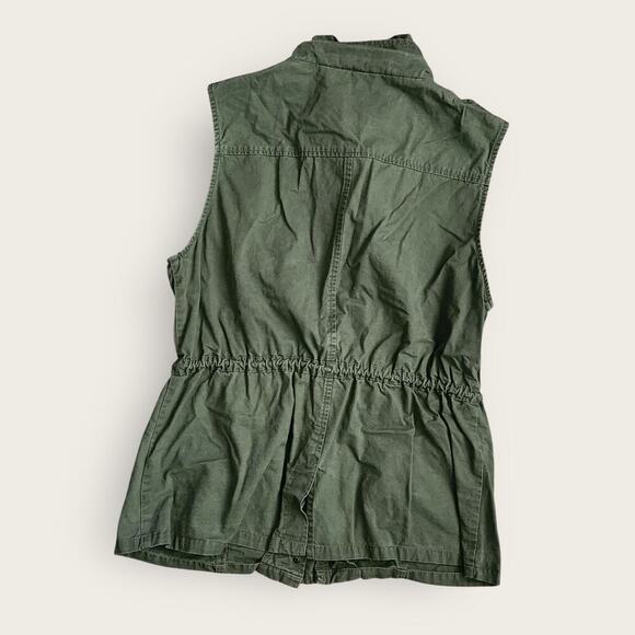 Tickled Teal Vest Women's Sz L Green Full Zip/Snap Cargo Traveler Hiking - Picture 2 of 6